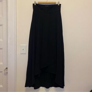 ST. JOHN Asymmetrical High-Low Hem Elegant Maxi Skirt in Black Sz 6 Small